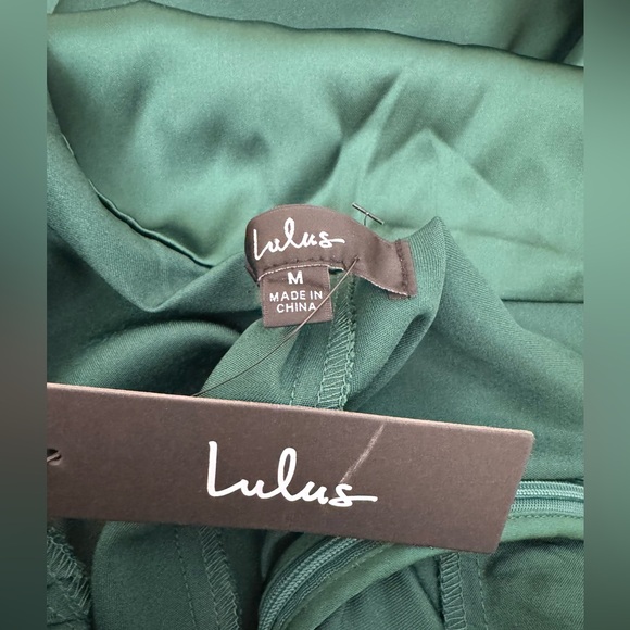 Lulus Dress Emerald Green High Neck Maxi  Open Back Wedding Party Bridesmaid M - Picture 8 of 13